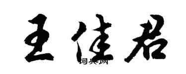 胡問遂王佳君行書個性簽名怎么寫