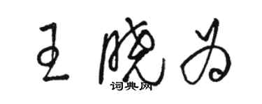 駱恆光王曉為草書個性簽名怎么寫