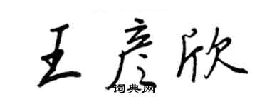 王正良王彥欣行書個性簽名怎么寫