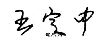 朱錫榮王定中草書個性簽名怎么寫