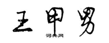 曾慶福王甲男行書個性簽名怎么寫