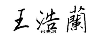 王正良王浩蘭行書個性簽名怎么寫