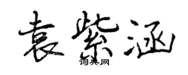 曾慶福袁紫涵行書個性簽名怎么寫