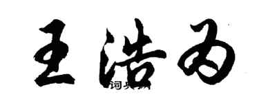 胡問遂王浩為行書個性簽名怎么寫