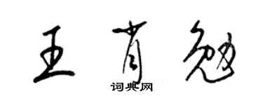 梁錦英王肖勉草書個性簽名怎么寫