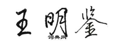 駱恆光王明鑑行書個性簽名怎么寫