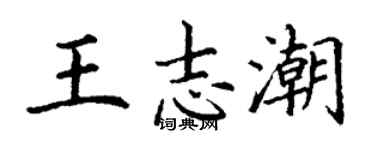 丁謙王志潮楷書個性簽名怎么寫