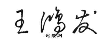 駱恆光王鴻發草書個性簽名怎么寫