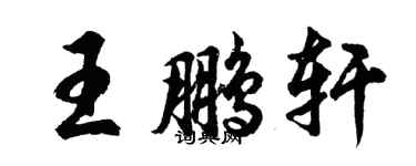 胡問遂王鵬軒行書個性簽名怎么寫