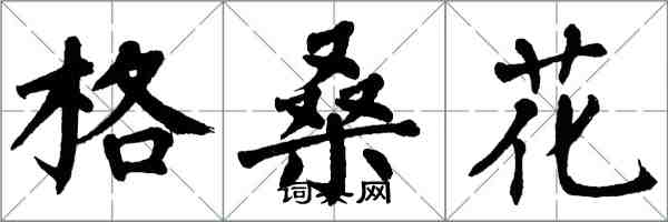 翁闓運格桑花楷書怎么寫