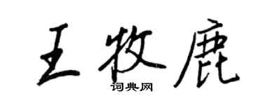 王正良王牧鹿行書個性簽名怎么寫