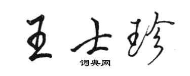 駱恆光王士珍行書個性簽名怎么寫