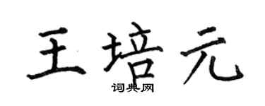 何伯昌王培元楷書個性簽名怎么寫