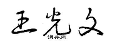 曾慶福王光文草書個性簽名怎么寫