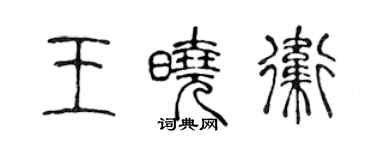 陳聲遠王曉衛篆書個性簽名怎么寫