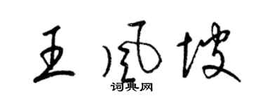 梁錦英王風坡草書個性簽名怎么寫