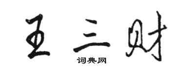 駱恆光王三財行書個性簽名怎么寫