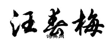 胡問遂汪春梅行書個性簽名怎么寫