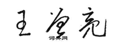 駱恆光王曾亮草書個性簽名怎么寫
