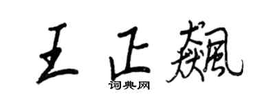 王正良王正飈行書個性簽名怎么寫