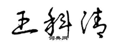 曾慶福王科清草書個性簽名怎么寫