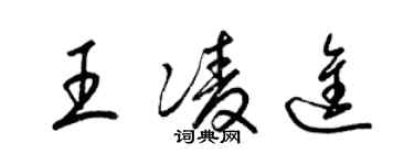 梁錦英王凌進草書個性簽名怎么寫