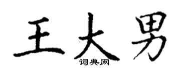 丁謙王大男楷書個性簽名怎么寫