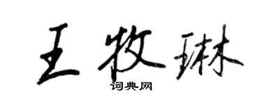 王正良王牧琳行書個性簽名怎么寫