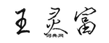 駱恆光王靈富行書個性簽名怎么寫