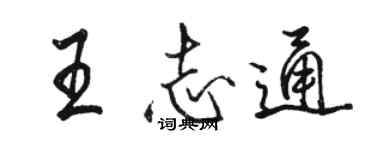 駱恆光王志通行書個性簽名怎么寫