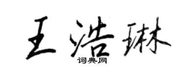 王正良王浩琳行書個性簽名怎么寫