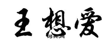 胡問遂王想愛行書個性簽名怎么寫