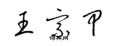 梁錦英王宗甲草書個性簽名怎么寫