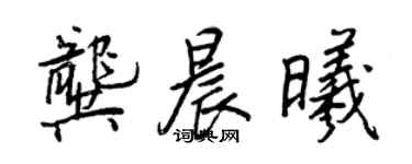 王正良龔晨曦行書個性簽名怎么寫