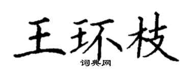 丁謙王環枝楷書個性簽名怎么寫
