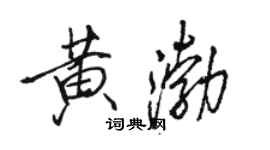 駱恆光黃渤行書個性簽名怎么寫