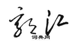 駱恆光郭江草書個性簽名怎么寫