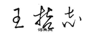 駱恆光王哲志草書個性簽名怎么寫