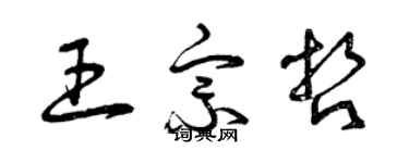 曾慶福王宗哲草書個性簽名怎么寫