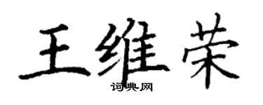 丁謙王維榮楷書個性簽名怎么寫