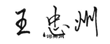 駱恆光王忠州行書個性簽名怎么寫