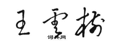 駱恆光王雲樹草書個性簽名怎么寫