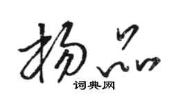 駱恆光楊品草書個性簽名怎么寫