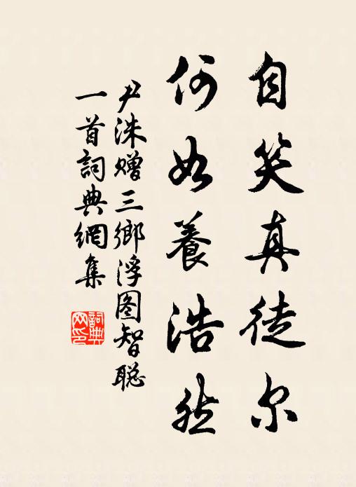 尹洙自笑真徒爾,何如養浩然書法作品欣賞