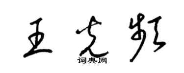 梁錦英王光頻草書個性簽名怎么寫