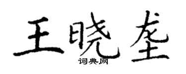 丁謙王曉壟楷書個性簽名怎么寫