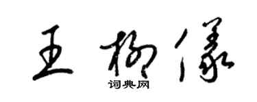 梁錦英王柳儀草書個性簽名怎么寫