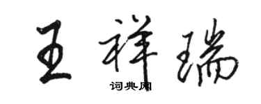 駱恆光王祥瑞行書個性簽名怎么寫