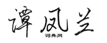 駱恆光譚鳳蘭行書個性簽名怎么寫
