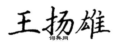 丁謙王揚雄楷書個性簽名怎么寫